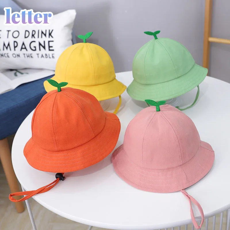 

Cute Cartoon Baby Bucket Hat Grass Solid Color Spring Summer Outdoor Children Girl Boy Sun Hat Breathable Kids Fisherman Hat