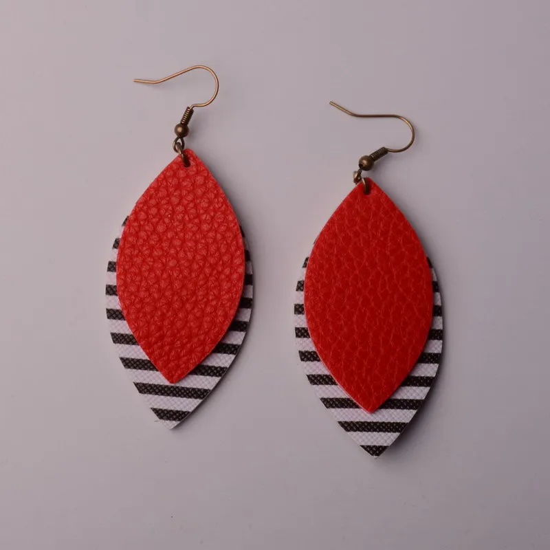 Двухслойные серьги из искусственной кожи Rainbery с принтом зебры американский флаг