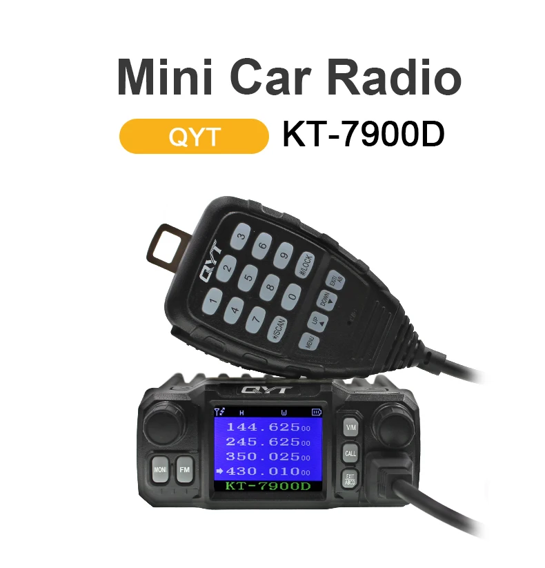 QYT KT 7900D мобильное радио 25 Вт Quad Band Display 144/220/350/440 МГц автомобильное Ham