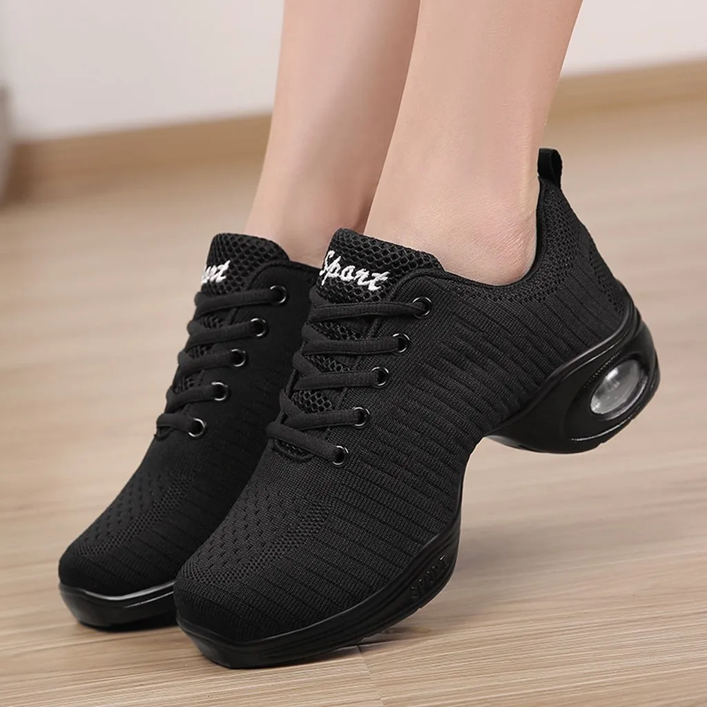Женские кроссовки с воздушной подушкой мягкие дышащие на платформе для танцев