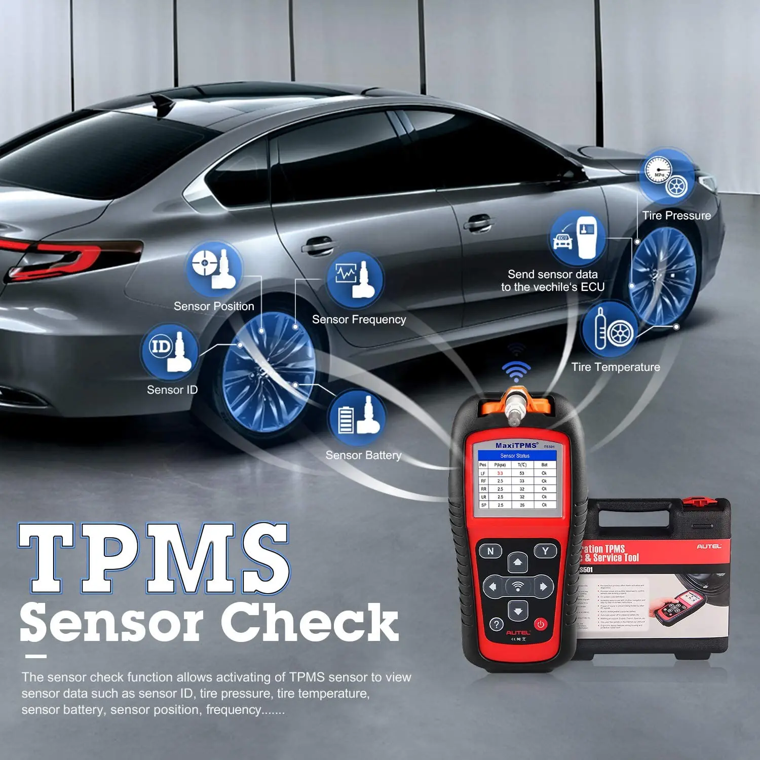 Autel MaxiTPMS TS501 TPMS Услуги OBD2 сканер автомобиля инструмент диагностики авто OBDII код
