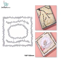 inlovearts 4pcs vine frame background metal cutting dies for scrapbooking dies cutters decorative embossing new dies for 2021