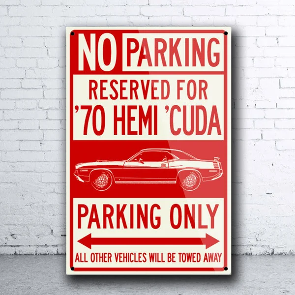 

Plymouth-cartel de Metal para estacionamiento exclusivo, cartel de Arte de la pared, Bar, Pub, casa, CUDA, Hemi Coupe, Plymouth