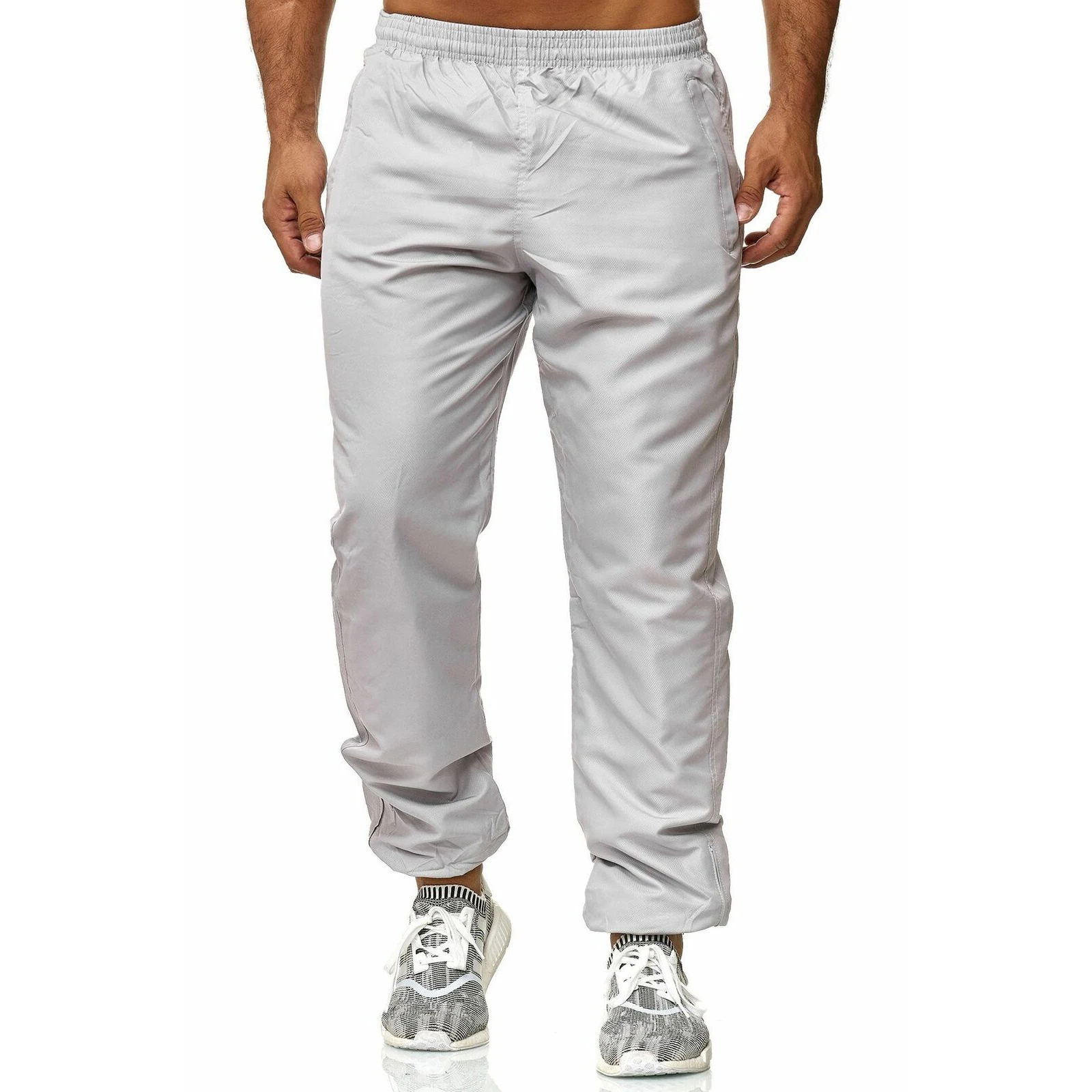 Новые модные мужские однотонные брюки в повседневном стиле с боковыми карманами