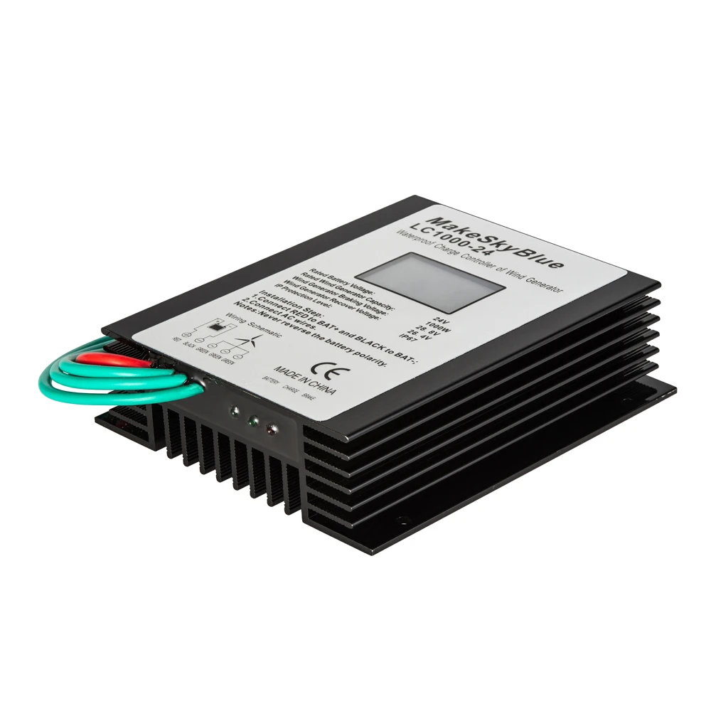 MakeSkyBlue Контроллер заряда ветра lcd 1000-24 для генератора ветровой турбины с ЖК-экраном IP67 Водонепроницаемый регулятор заряда ветра
