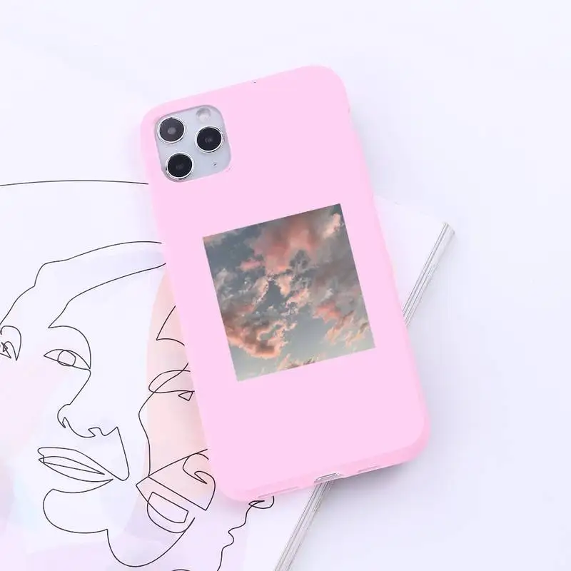 

Flower Summer Pink aesthetics Phone Case Candy Color for iPhone 6 7 8 11 12 s mini pro X XS XR MAX Plus
