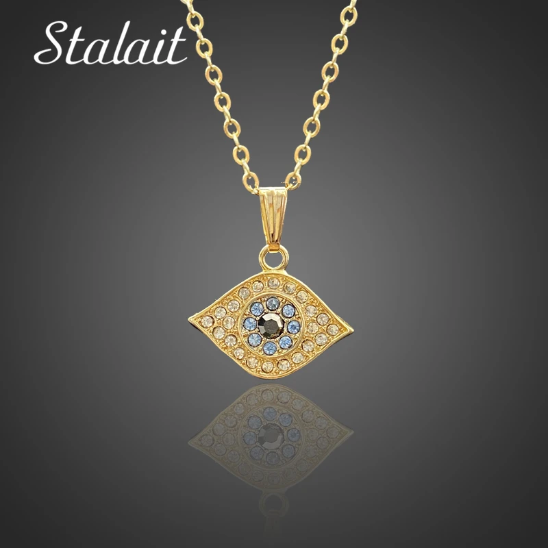 

Kpop Black Crystal Evil Eye Necklace For Women Rose Gold Color Rhinestones Pendant Necklace Jewelry For Girlfriend Gift