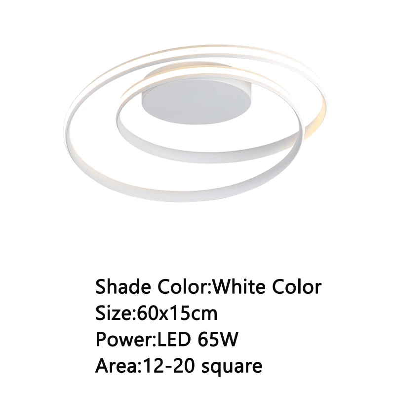 white 60x15cm 65w Современные светодиодные потолочные лампы для гостиной спальни Кабинета белый/черный цвет поверхностного монтажа Потолочный светильник - Цвет корпуса: white 60x15cm 65w