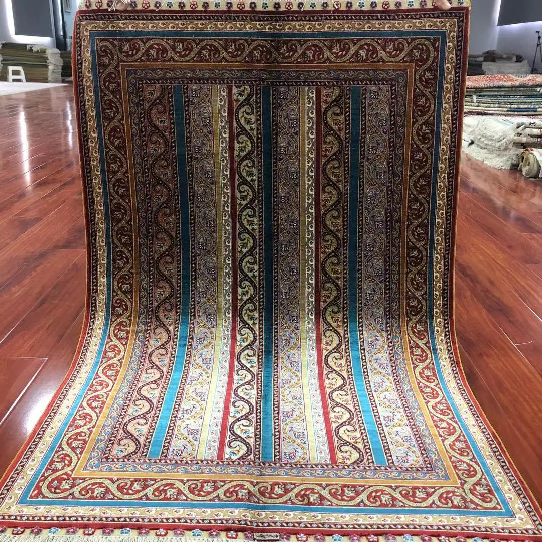 3 'x 4 5' Турецкий Дизайн ручной плетения шелковый ковер радужная полоса