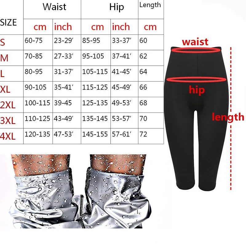

Womens Silver ion coating Thermo Pants Sweat Sauna Suits Woman Waist Trainer Body Shapers Slimming Shorts Fitness Leggings