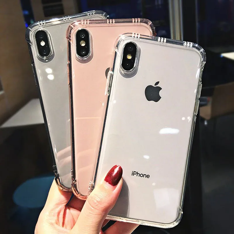 Противоударный Прозрачный чехол для телефона для iPhone Xr Xs Max X 6 6S 7 8 Plus Мягкий ТПУ прозрачный чехол для телефона для iPhone Xr Xs Max 6 7 8 Plus