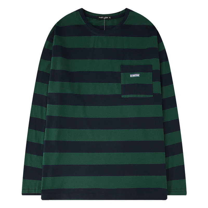 

T-Shirt Sexy Long-Sleeve Club Woman Tops stripe Aesthetic Harajuku Bright Loose Retro-Style