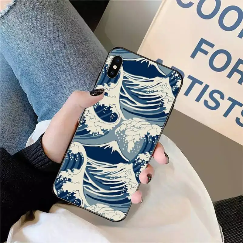 

Cover Cartoon Wave Art Japanese Phone Case for iPhone 11 12 pro XS MAX 8 7 6 6S Plus X 5S SE 2020 XR mini