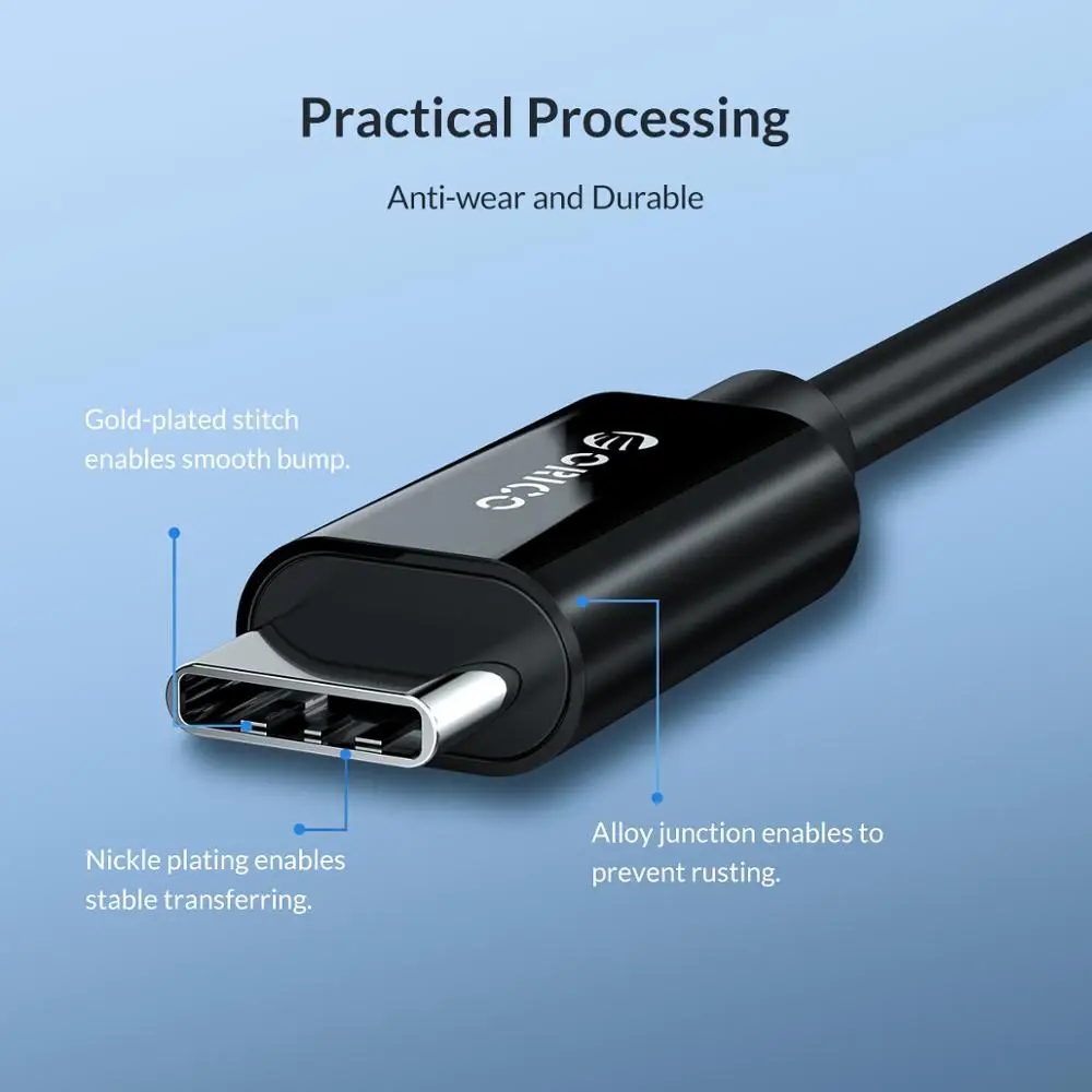 Orico usb type C для кабель huawei mate 20 samsung Galaxy S9 QC3.0 3A быстрой зарядки MacBook Pro | Мобильные