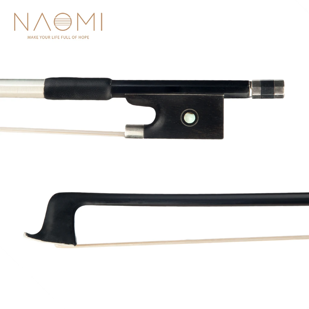 

NAOMI 4/4 Violin Fiddle Bow Carbon Fiber Bow Round Stick Natural Horsehair Ebony Frog W/ Paris Eye Inlay Durable Use