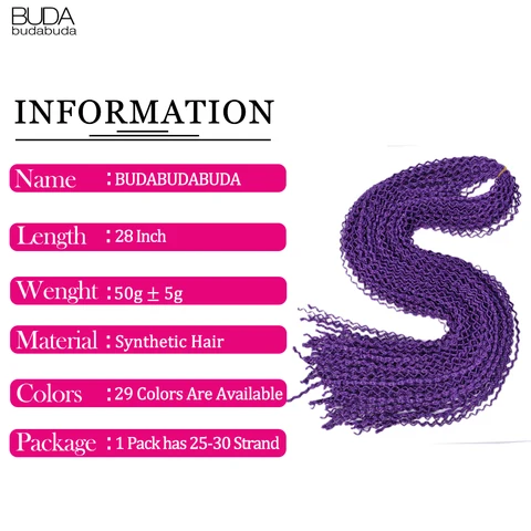 Волосы женские Budabuda, длинные волнистые, синтетические, вязаные крючком, 28 дюймов