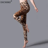 dichski high waist yoga pants sports leggings for women workout slim gym fitness push up leopard print running tights clothes