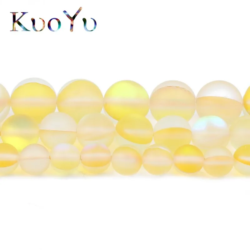 Матовый желтый австрийский хрусталь AB круглые блестящие бусины с лунным камнем