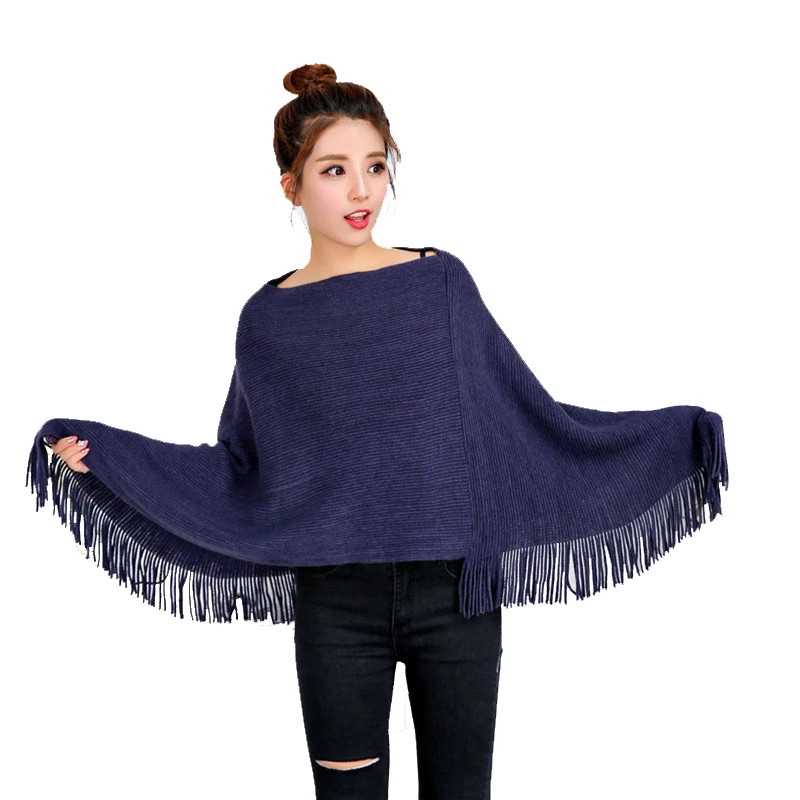 

Новинка, женские зимние накидки и свитера, пончо, шаль, шарф, корейский Асимметричный пуловер, Свободный Повседневный