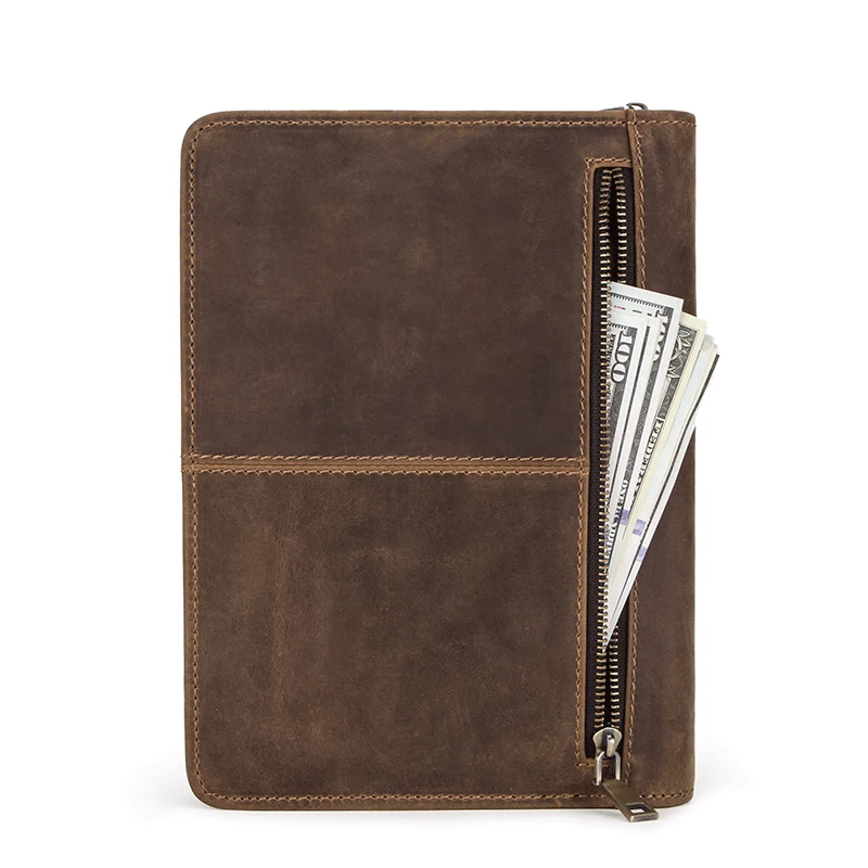 Папка органайзер из натуральной кожи сумка для планшета на молнии деловой