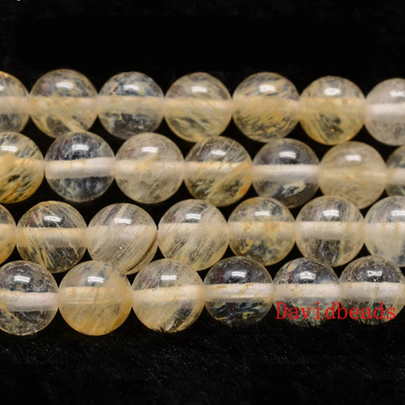 Заводская цена натуральный камень гладкие лимонные кварцевые бусины 16 дюймов