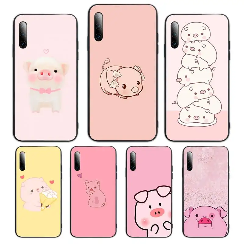 

Cute PINK Kawai Pig Phone Case For Huawei Mate 9 10 20x 30 40 Lite Pro TPU Cover