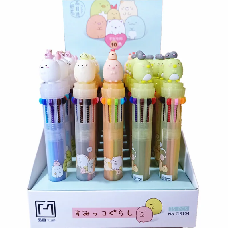35 шт./лот кавайная шариковая ручка Sumikko Gurashi 10 цветов школьная и офисная