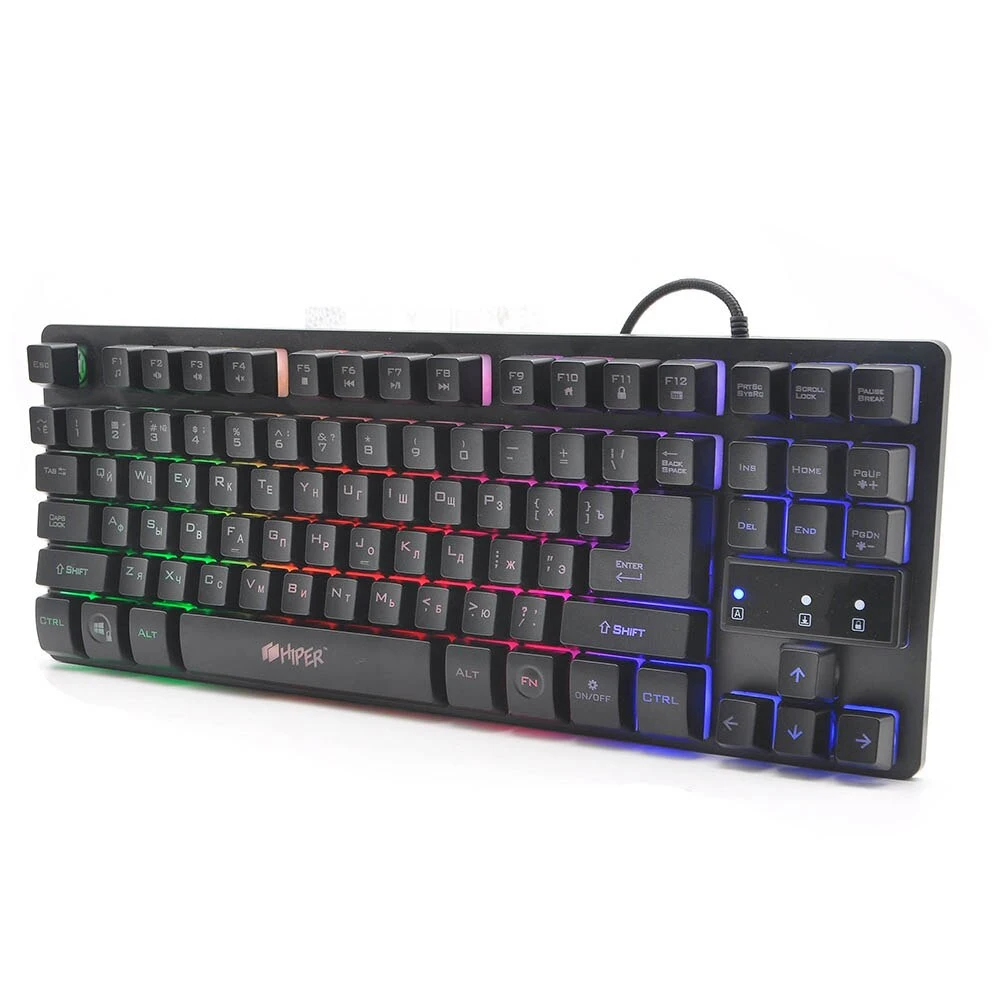 Gaming keyboard HIPER GENOME GK-1 Black USB (Wired 87kl 6 anti-ghosting Multimedia 1.6 m cable) Keyboard For Gamer Laptop Computer for PC |