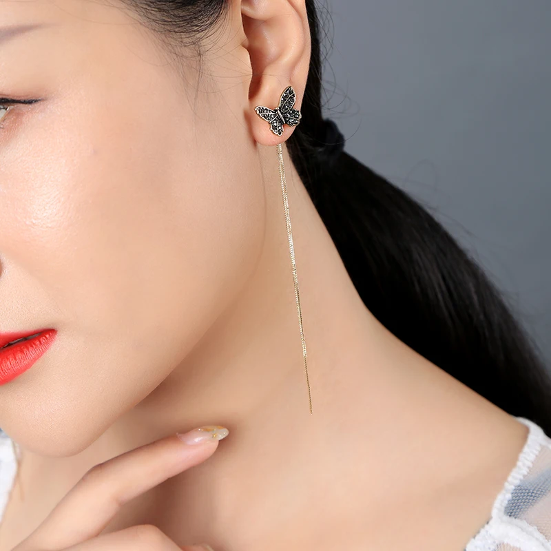 Серьги-бабочки Joolim 2 в 1 висячие серьги