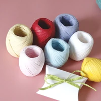 multi color raffia yarns rainbow color paper cord rope for gift wrapping crochet diy bag supply hat basket material