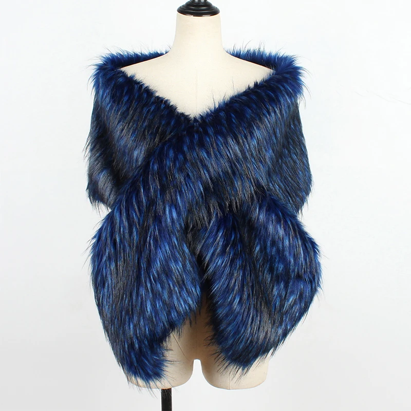 Женская шаль из искусственного меха теплый плюшевый шарф для свадебной