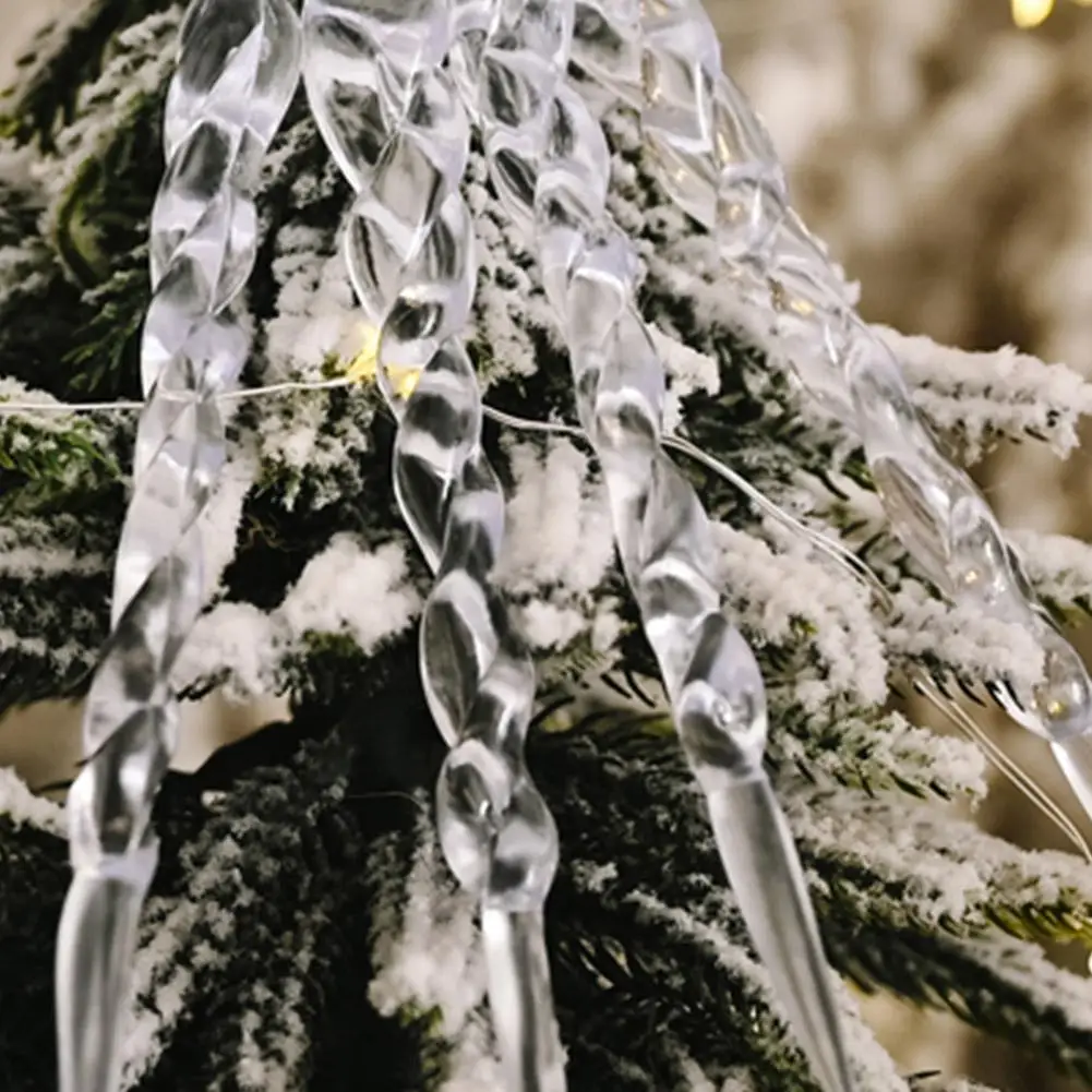 

DIY Christmas Tree Decoration Pendants Durable Artificial Icicle Christmas Tree Ornament Props for Home Schools Offices 12PCS