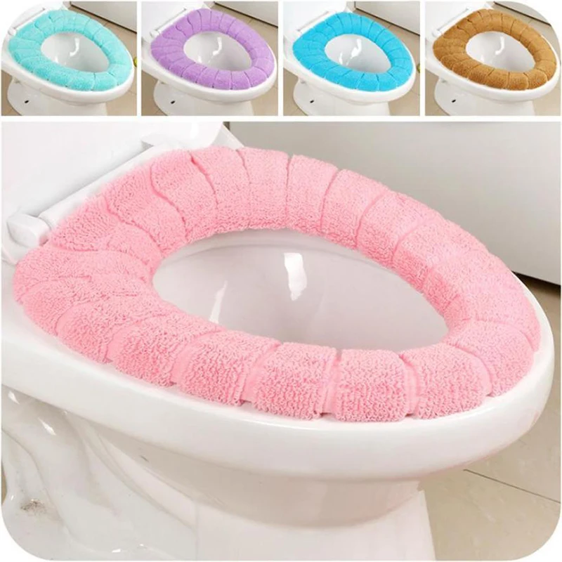 

Bathroom Toilet Seat Winter Washable Soft Warmer Mat Cover Pad Cushion