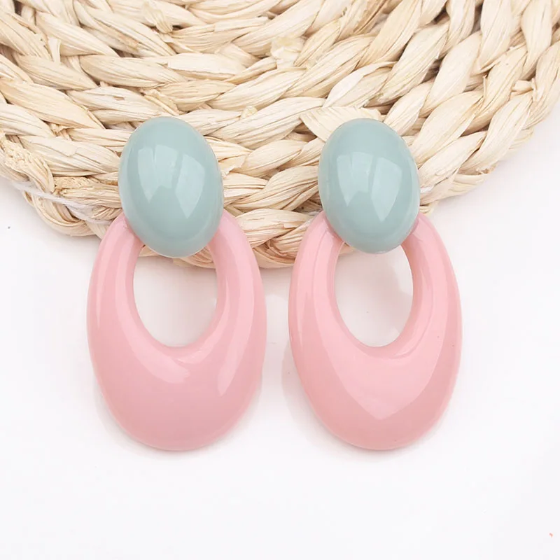 ES1042 новые модные серьги простого дизайна для женщин Красочные сердца Акриловые