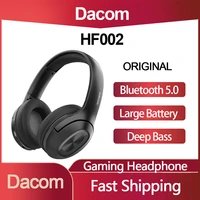 original dacom hf002 bluetooth 5 0 headphone deep bass wireless headset over ear gaming earphone built in mic for phone computer