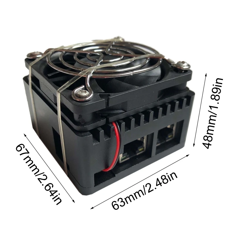 

Aluminum Alloy Case for NanoPi R1S R2S Open Source ARM Board Part Black with fan