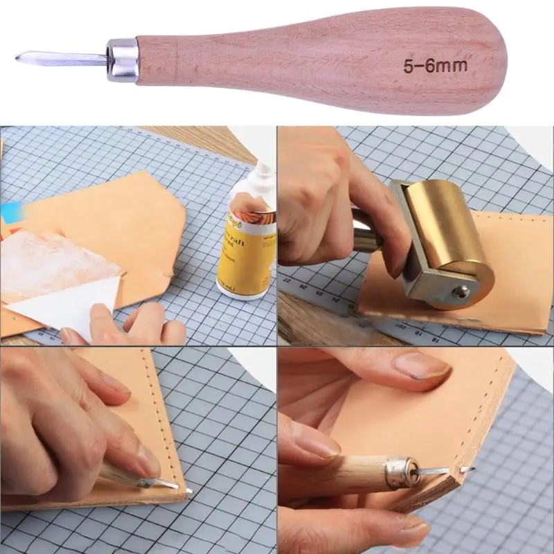 Профессиональный набор Шил Для шитья кожи 3 мм 4 5/6 деревянная ручка для пробивки