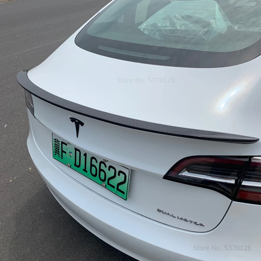 Для Tesla модель 3 Высокое качество Спойлер из углеродного волокна задний багажник спойлер заднего крыла украшение автомобиля стиль 1 шт