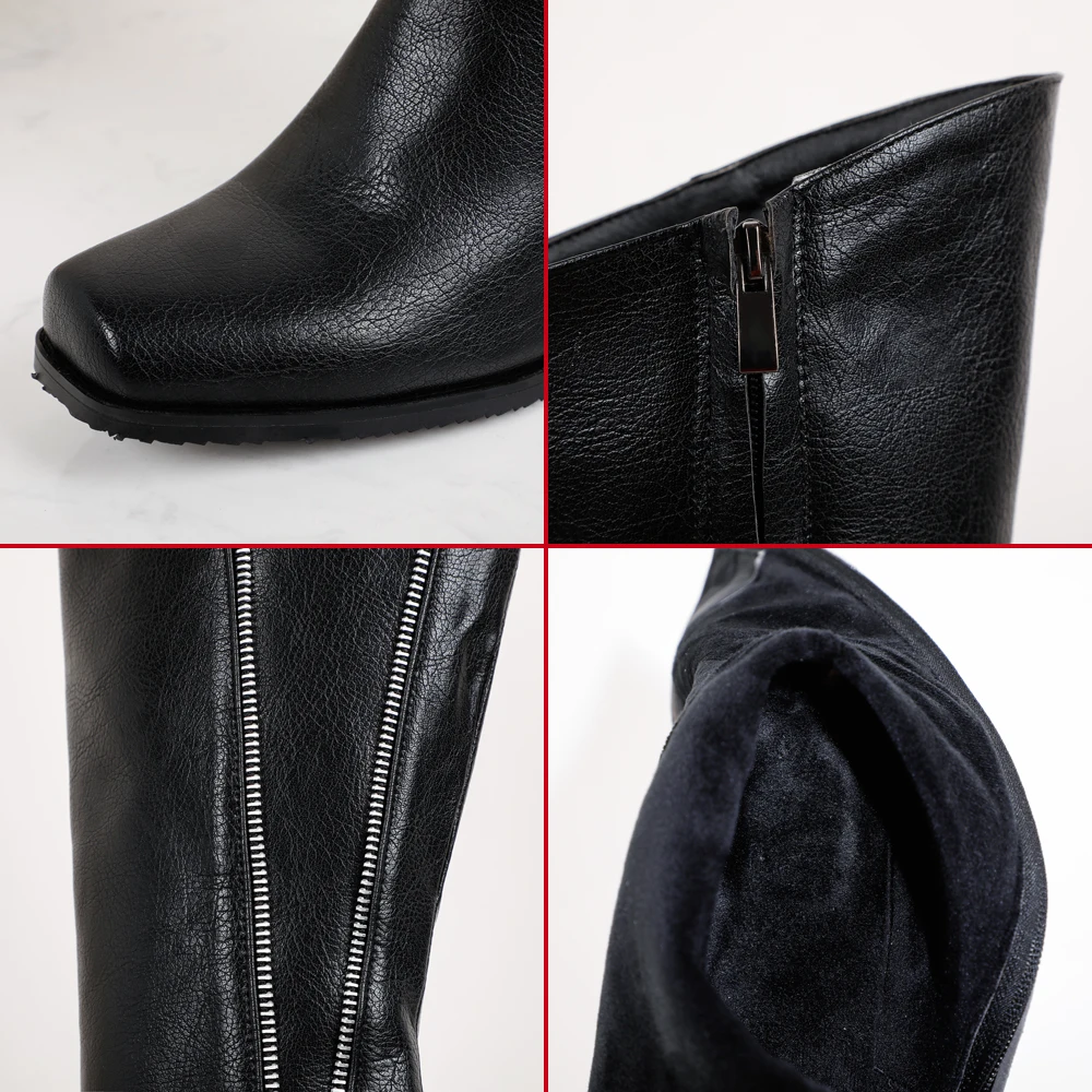 Женские ковбойские ботинки на высоком каблуке черные винно-красные сапоги до