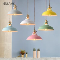 pendant light retro industrial style colorful restaurant kitchen home lamp vintage hanging light lampshade decorative lamps