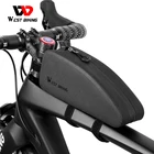 WEST BIKING полностью водонепроницаемые велосипедные сумки, сумка для велосипедной рамы 1l-1,6 л, сумки для хранения горных и дорожных велосипедов, сумка для велосипеда с передней крышкой