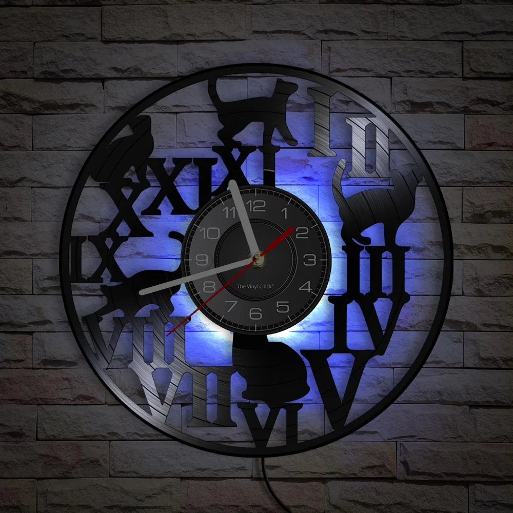 Кошек виниловых пластинок учета рабочего времени светодиодный светильник декор