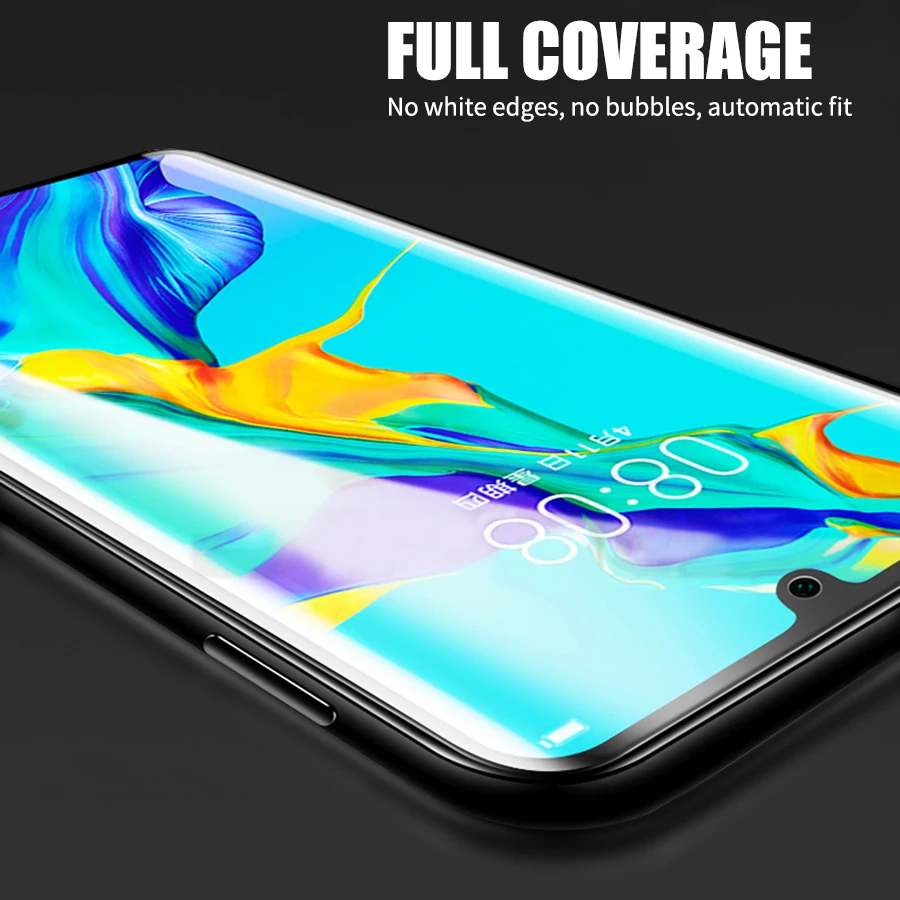 Черное закаленное стекло 20D для Huawei P30 P20 Lite Защита экрана Mate 20 Honor 8X защитное