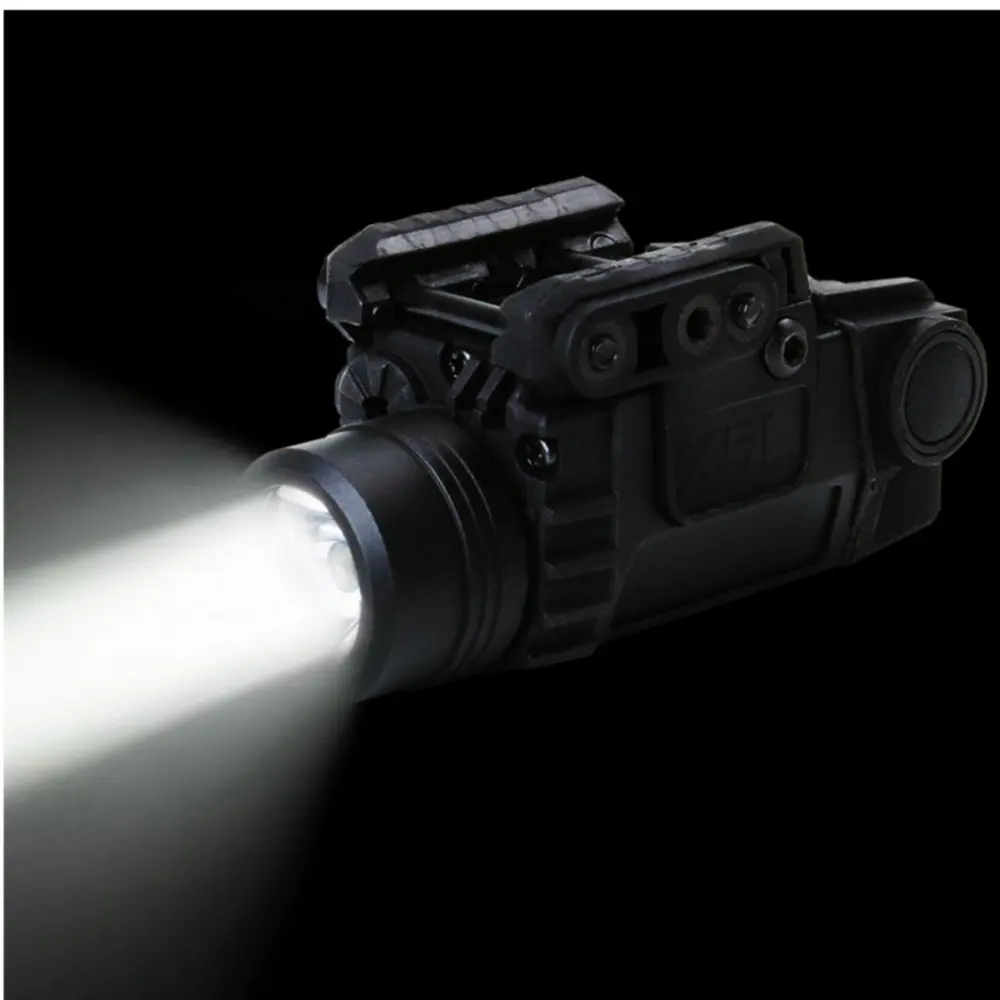 

Hunting Tactical LED Flashlight X5L White Light 190 lumens Integrated Green Laser Sight For 20mm Picatinny Rail