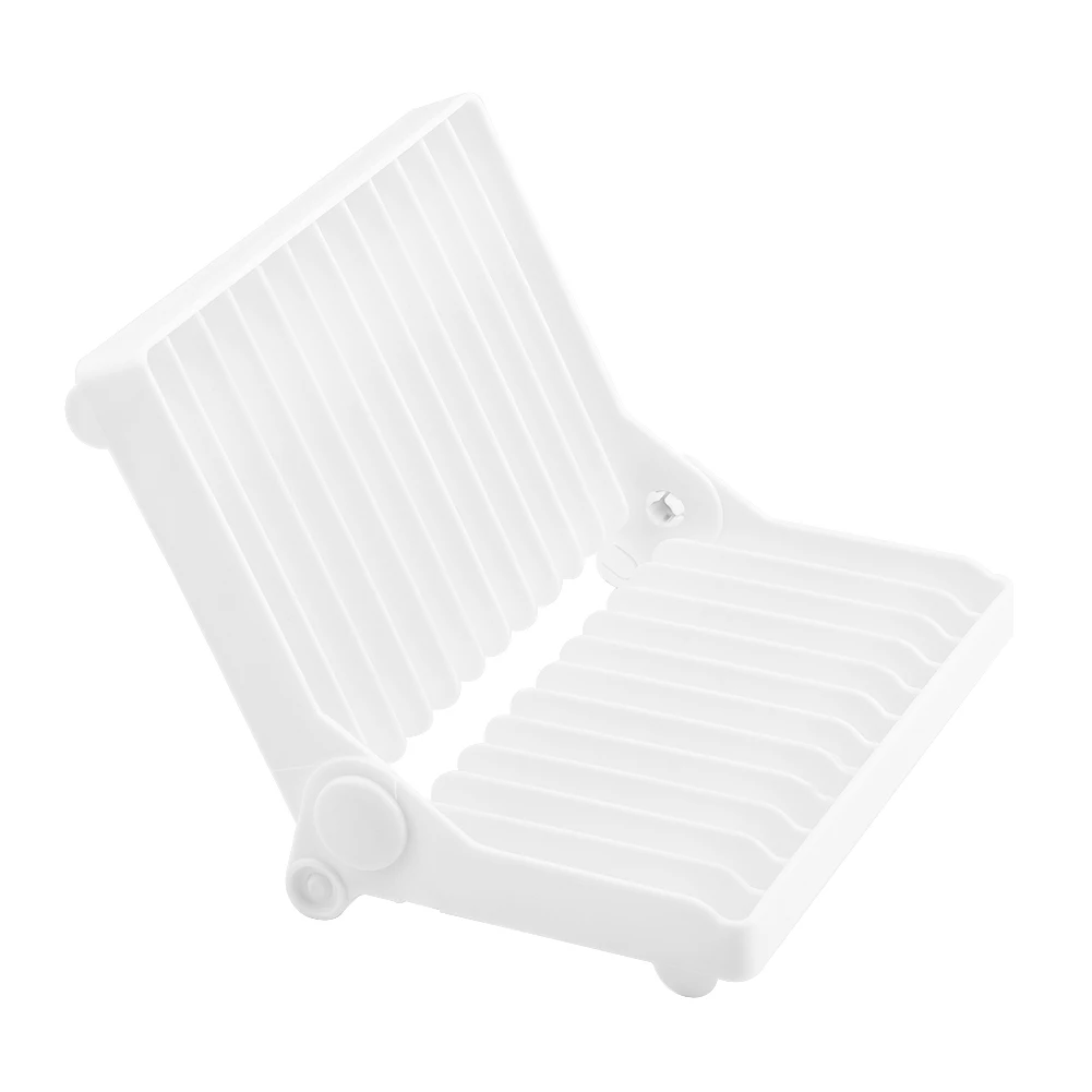 Белый 1 шт. Пластик складное блюдо стойка подставка для посуды Организатор лоток