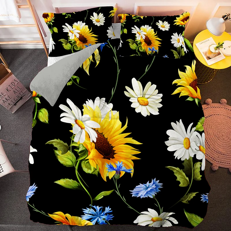 Мягкие наволочки с красивым цветочным принтом пододеяльники постельные