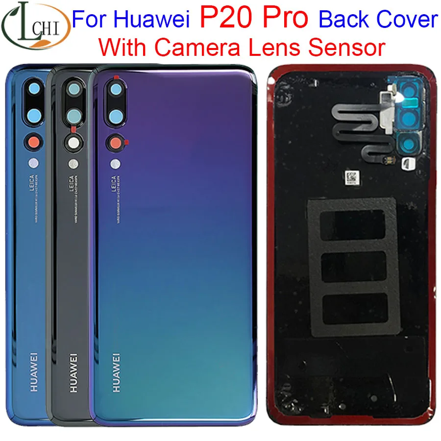 

Оригинальное новое заднее стекло для Huawei P20 Pro, крышка аккумулятора, задняя крышка корпуса + Датчик объектива камеры P20 Pro, задняя крышка телеф...