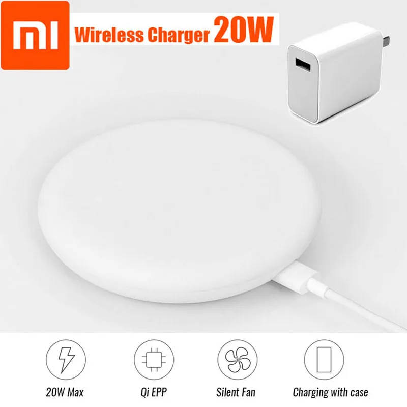 

Original Xiaomi 20W Max Wireless Charger 15V 27W charge adapter to Xiaomi Mi8 Mi9 Mi9 Pro 5G MiX 2S iPhone XS XR XS MAX 11 9 Pro