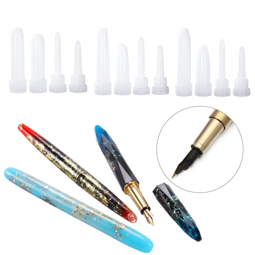 

Handmade Fountain Pen Shape Resin Molds Cylinder Shaped Epoxy Casting Moulds Pen Holder Silicone Molds for DIY Jewelry Making