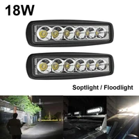 12x 18w 6 led work light bar spotlight floodlight car styling part 2250lm 6000k offroad suv car boat driving lamp for fishing